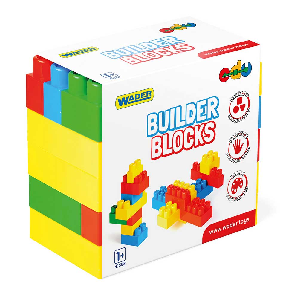 Builder Blocks 45-teiliges farbiges Bauklötze Set - Wader Bild 1