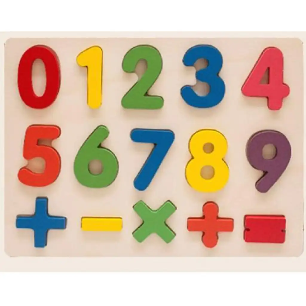 Bunte Holzform-Puzzle mit Zahlen, 15-teiliges Set Bild 1