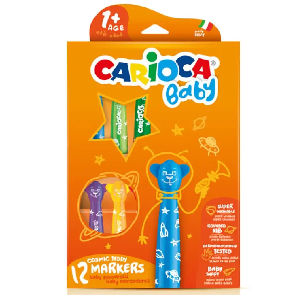 Carioca: Buntes Bären-Baby-Filzstift-Set, 12 Stück, auswaschbar Bild 1