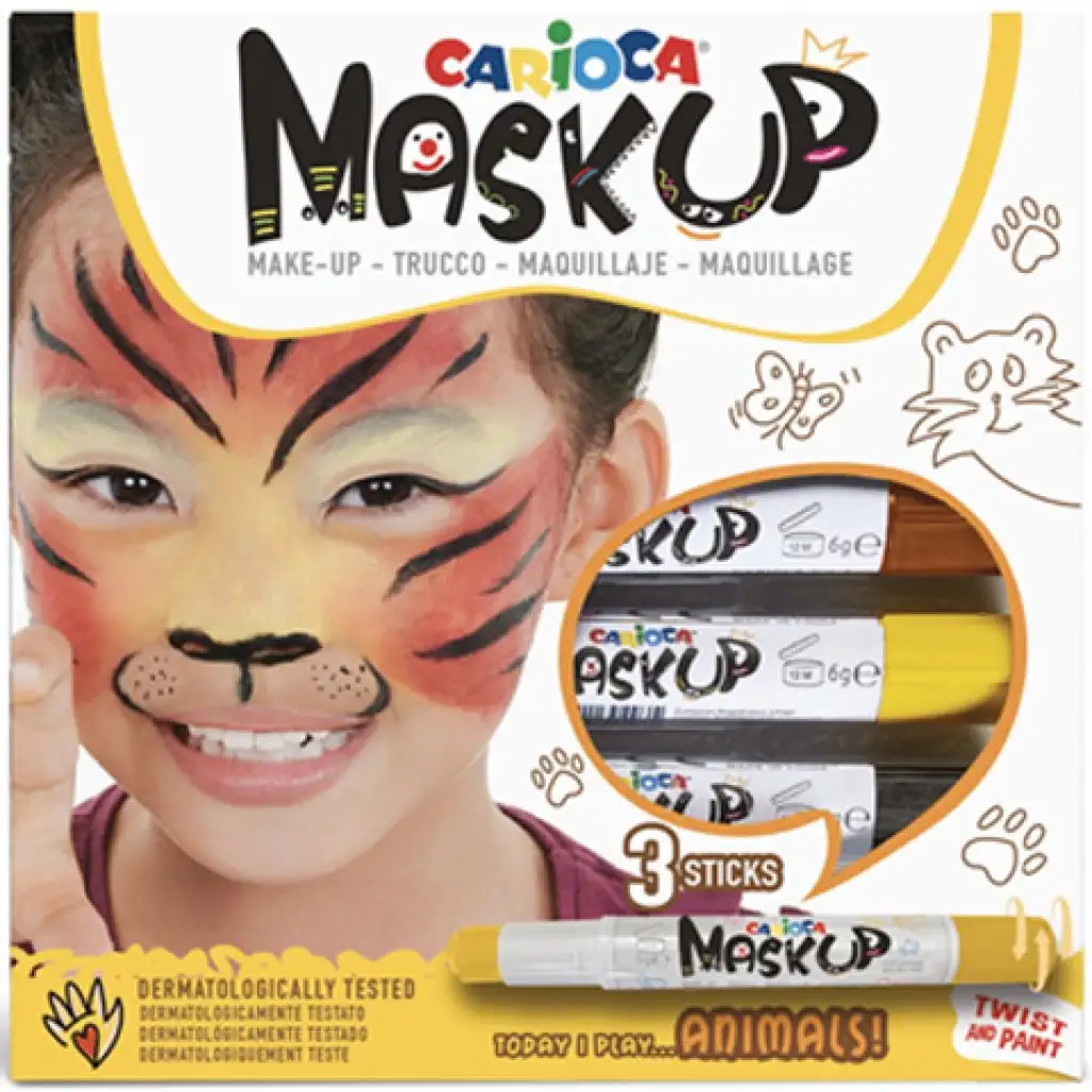 Carioca Maskup: Tigergesichts-Malset mit 3 Farben Bild 1
