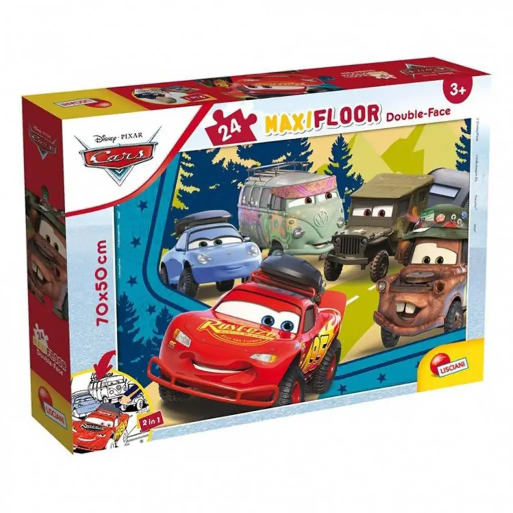 Cars 2 in 1 Maxi 24-teiliges Puzzle und Malset 70x50 cm – Lisciani Bild 1