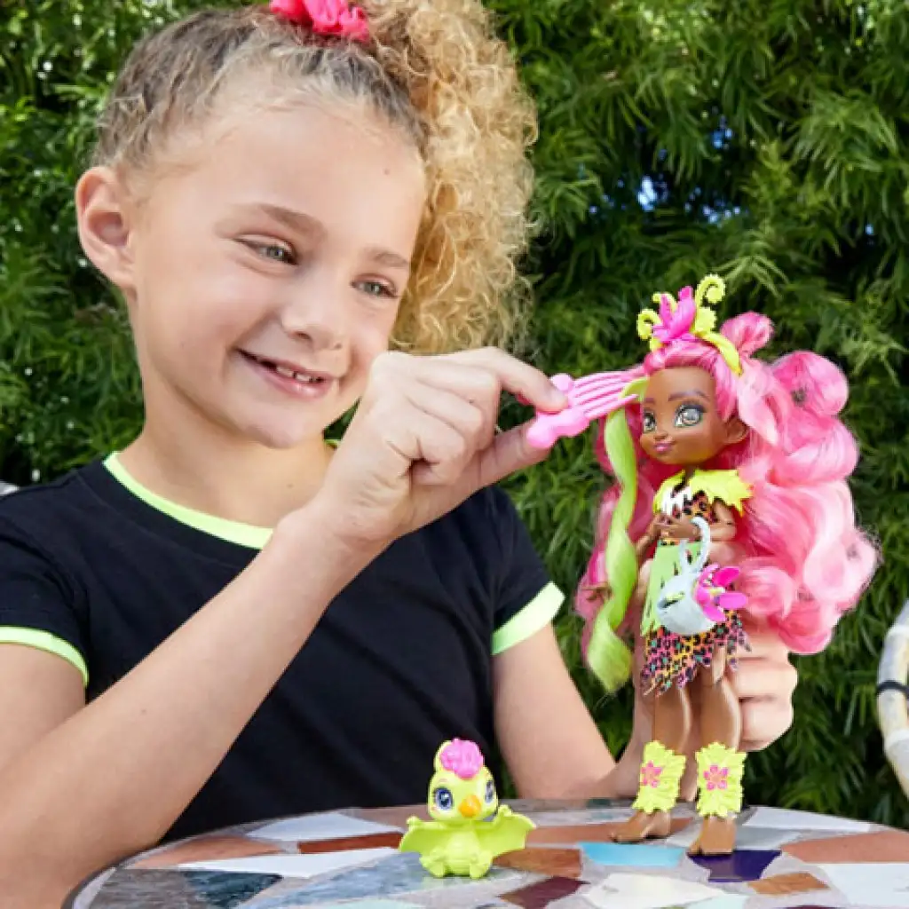 Cave Club: Fernessa Spielset mit Ptilly dem Urzeitwesen - Mattel Bild 3