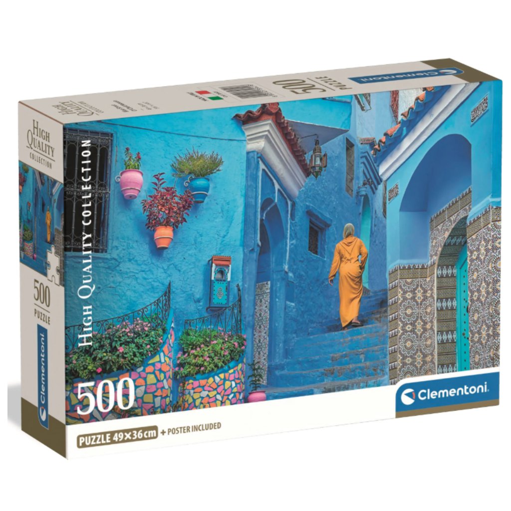 Chefchaouens blaue Straße – 500-teiliges Puzzle Bild 1