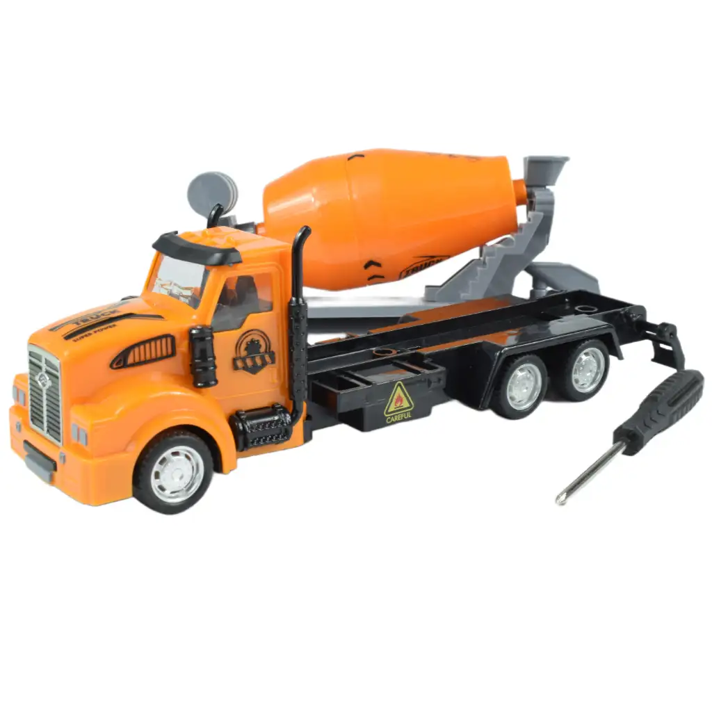 City Truck: Umwandelbarer Schwungrad-Baustellen-Lkw mit Verkehrsschildern 19cm Bild 6