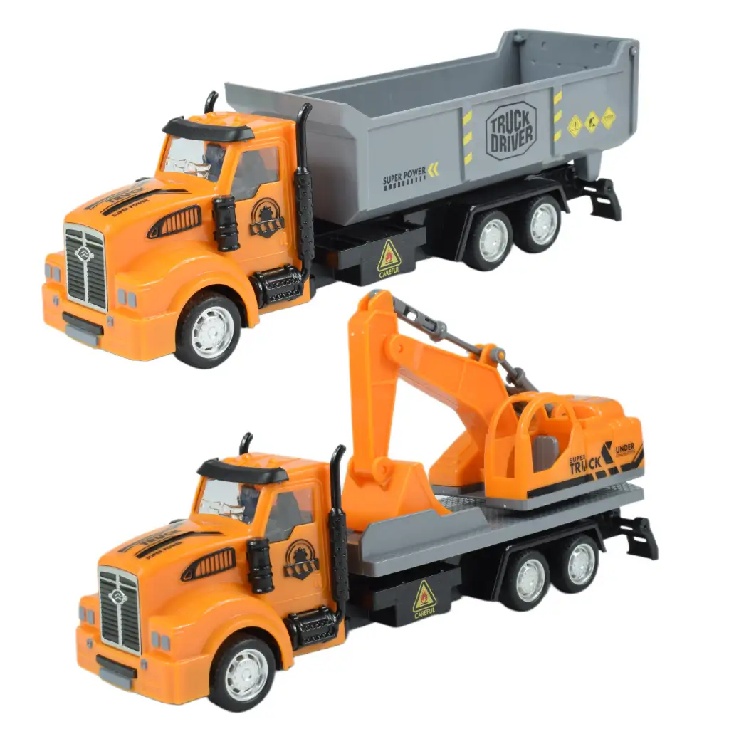City Truck: Umwandelbarer Schwungrad-Baustellen-Lkw mit Verkehrsschildern 19cm Bild 7