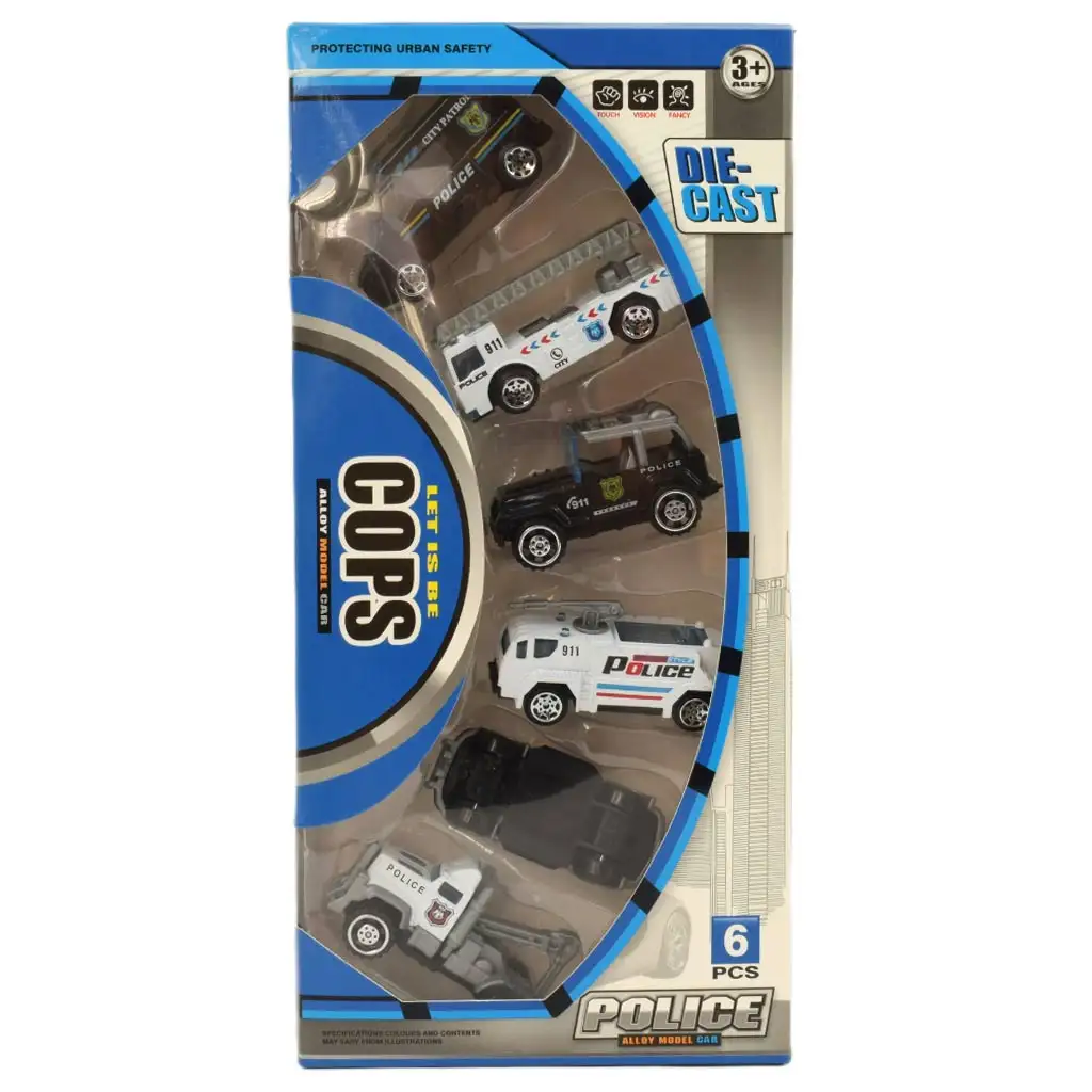Cops Die-Cast: Polizeiauto-Set mit 6 Fahrzeugen Bild 2