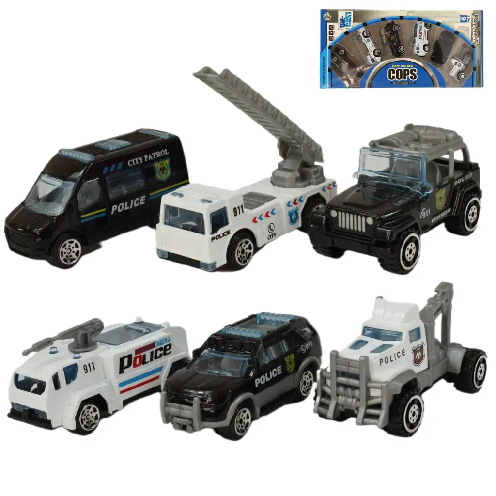 Cops Die-Cast: Polizeiauto-Set mit 6 Fahrzeugen Bild 1