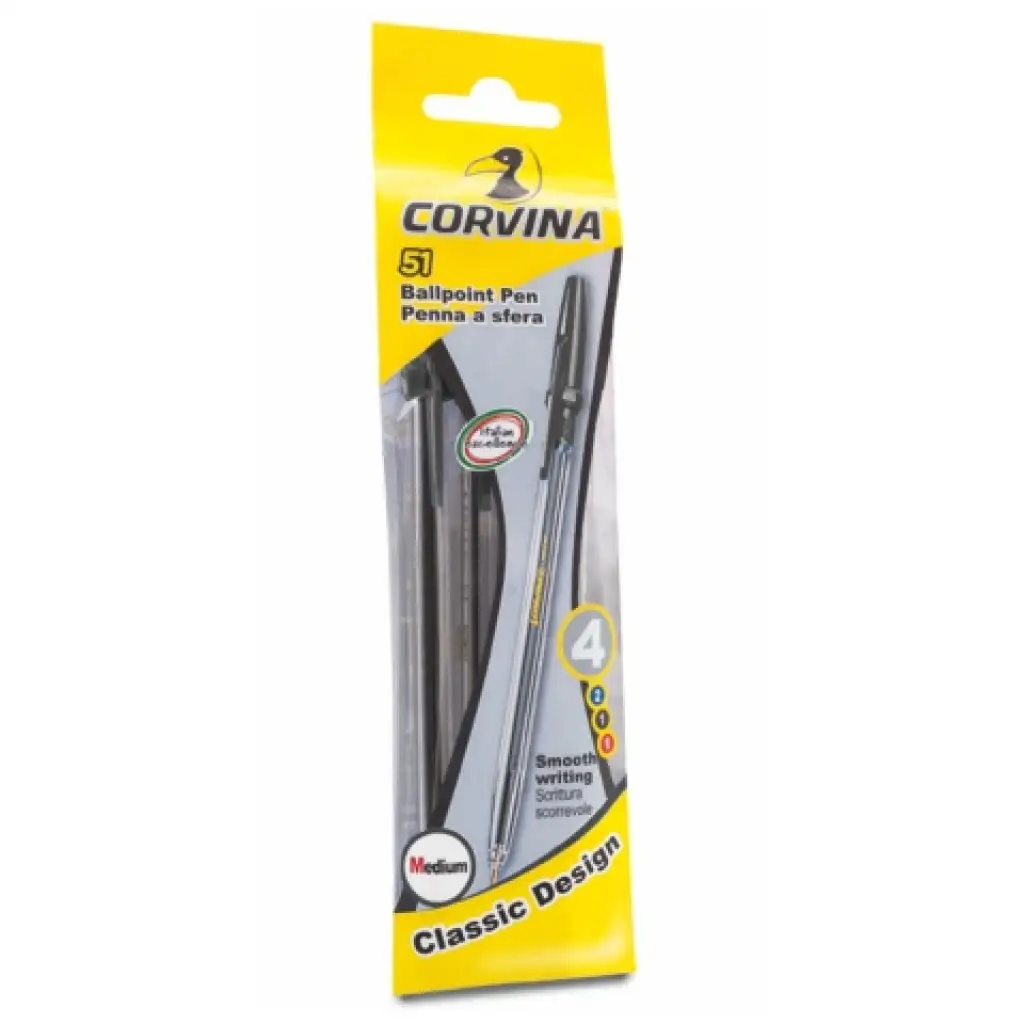 Corvina 51 4er-Set schwarze Kugelschreiber - Carioca Bild 1