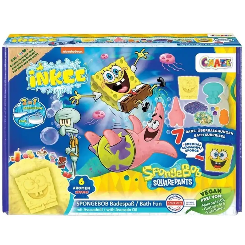 Craze: Inkee Spongebob Schwammkopf großes veganes Badeset Bild 1