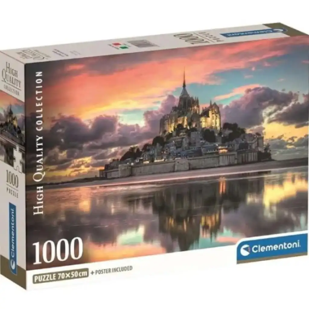 Das wunderbare Mont Saint-Michel HQC 1000-teilige Puzzle mit Poster - Clementoni Bild 1