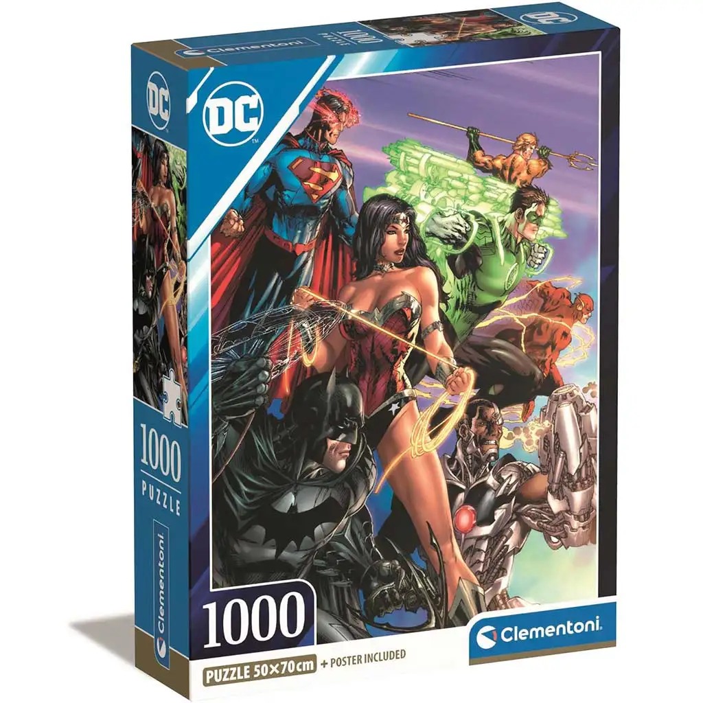 DC Comics: Die Gerechtigkeitsliga 1000-teilige Compact-Puzzle 50x70cm - Clementoni Bild 1