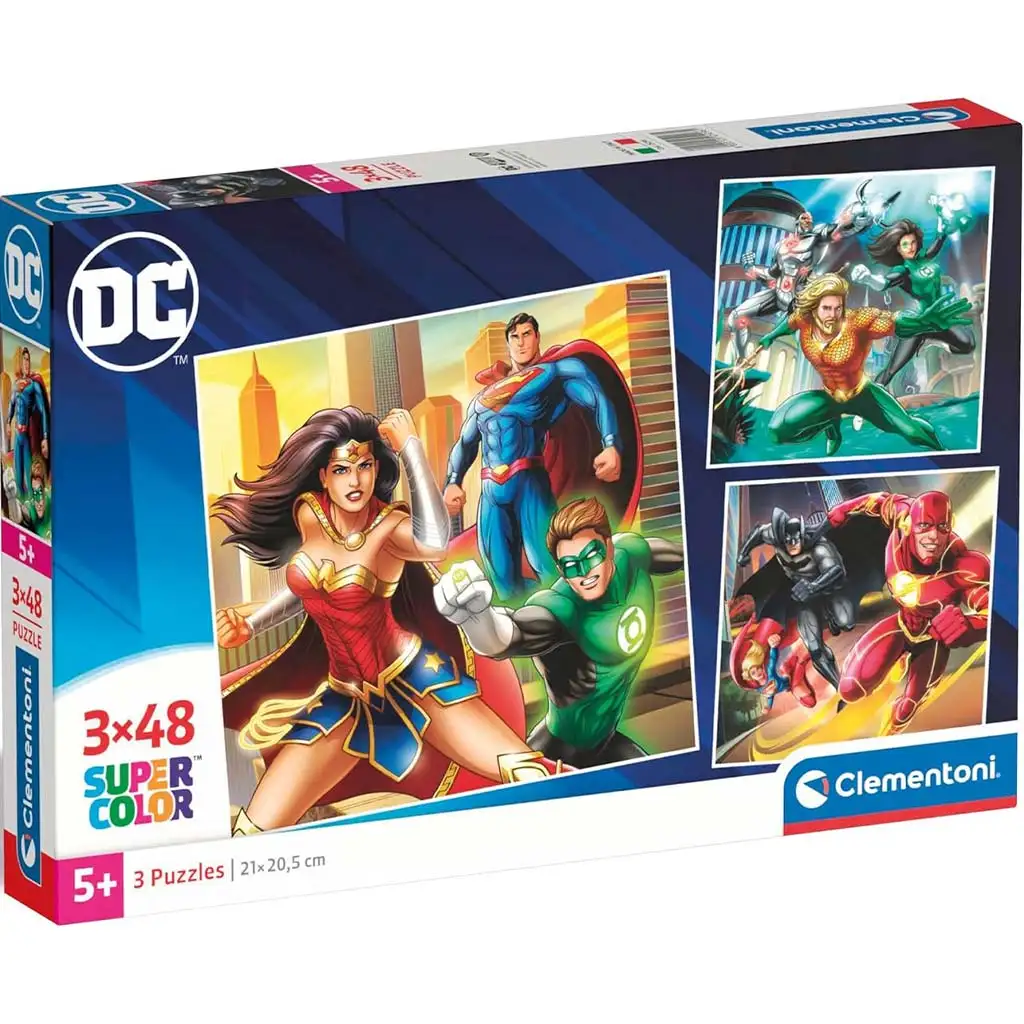 DC Die Liga der Gerechten 3x48-teilige Supercolor-Puzzle - Clementoni Bild 1