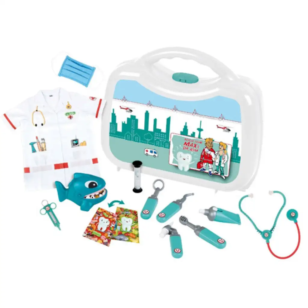 Deluxe Zahnarztkoffer-Set mit Haifisch-Motiv Bild 1