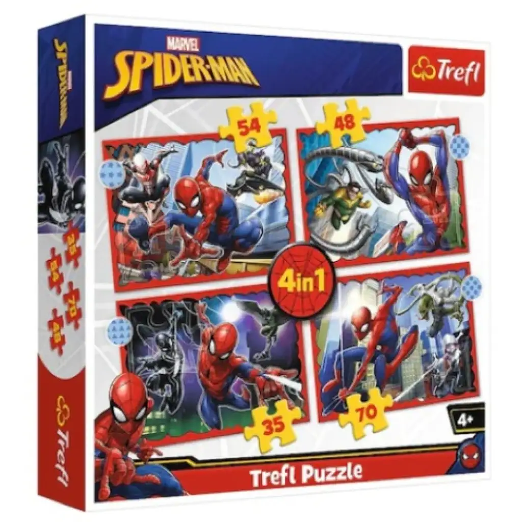 Der heldenhafte Spider-Man 4-in-1 70-54-48-35-teilige Puzzle - Trefl Bild 1