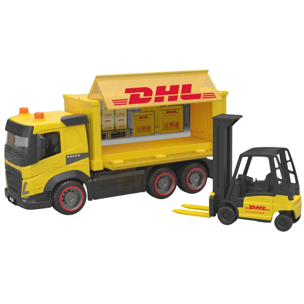 DHL Volvo Lkw mit Gabelstapler - Dickie Toys Bild 2
