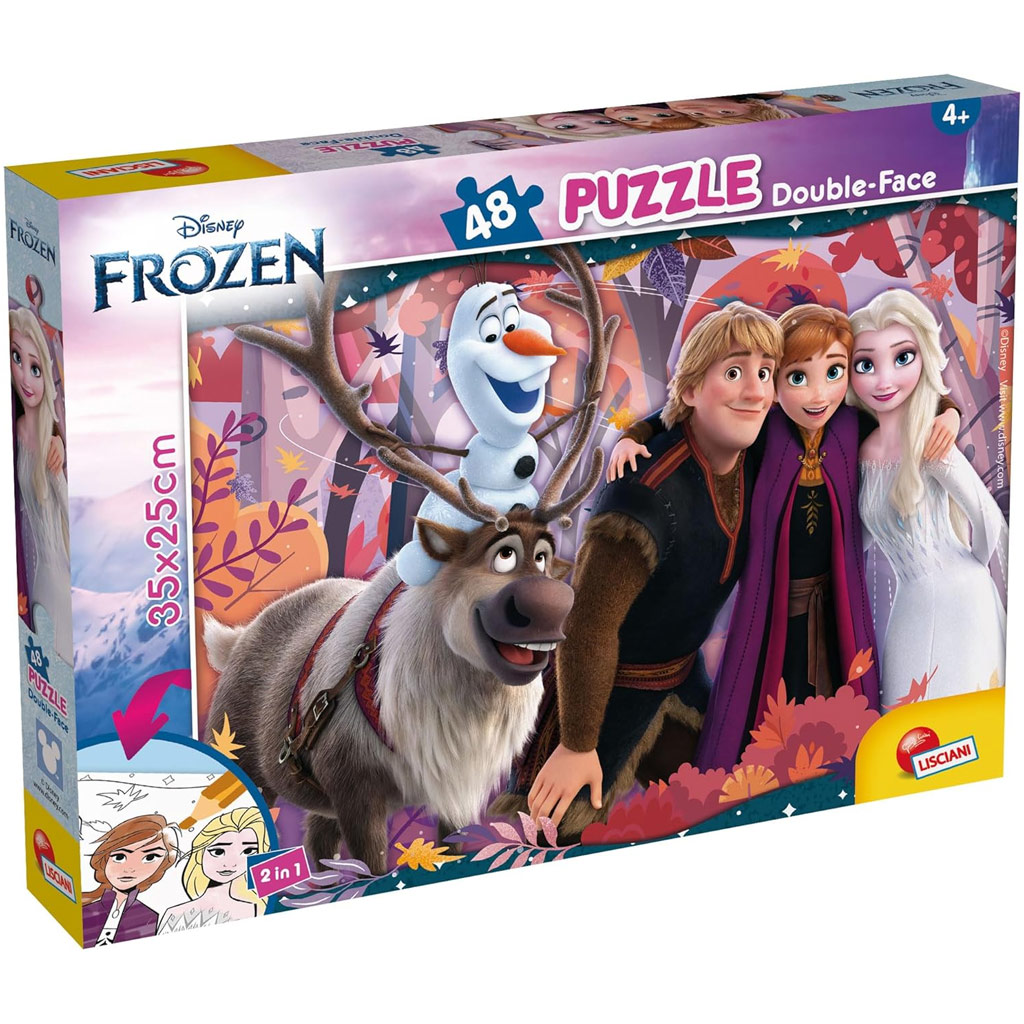 Die Eiskönigin 2-in-1 Puzzle mit 48 Teilen und Malbuch 35x25cm – Lisciani Bild 1