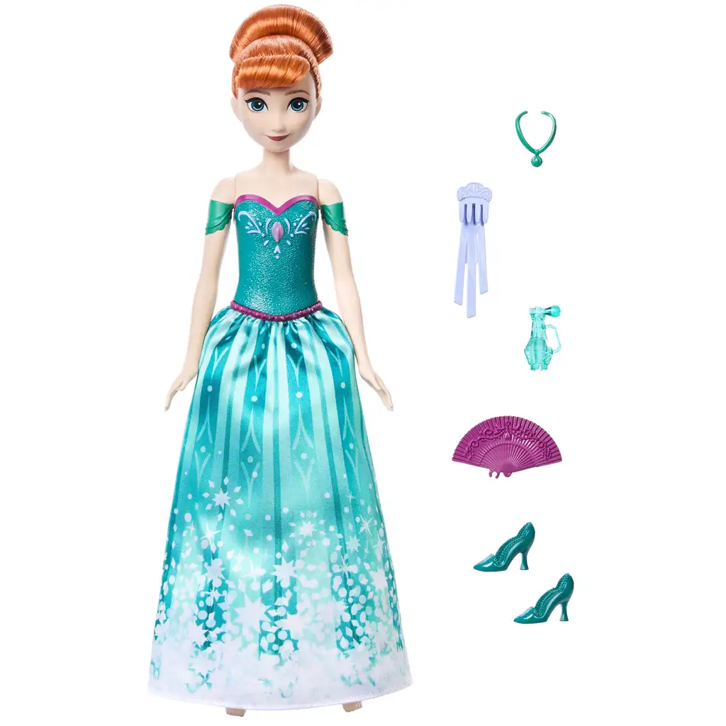 Die Eiskönigin: Magische Überraschung Anna Puppe mit Fächer - Mattel Bild 2