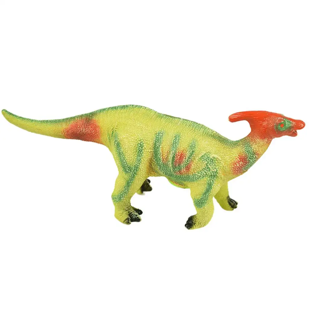 Dino World: Parasaurolophus Dinosaurierfigur aus Vinyl mit Geräuschfunktion und Baumwollfüllung, 35 cm Bild 2