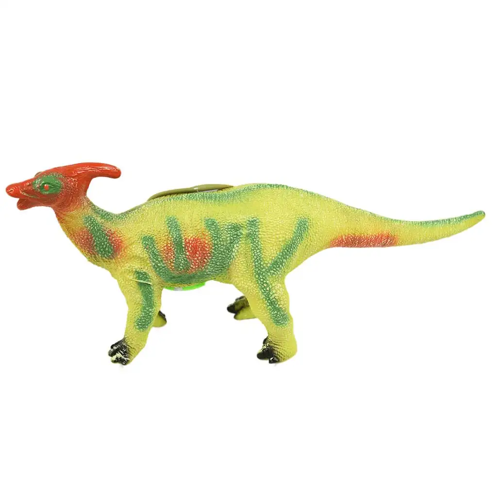 Dino World: Parasaurolophus Dinosaurierfigur aus Vinyl mit Geräuschfunktion und Baumwollfüllung, 35 cm Bild 1