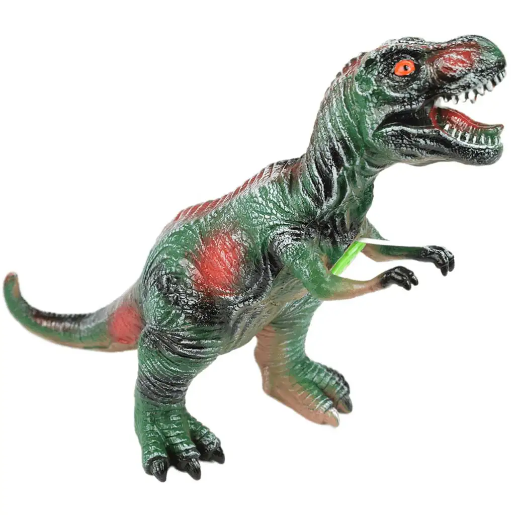 Dino World: T-REX Dinosaurierfigur aus Vinyl mit Geräuschfunktion und Baumwollfüllung, 35 cm Bild 1
