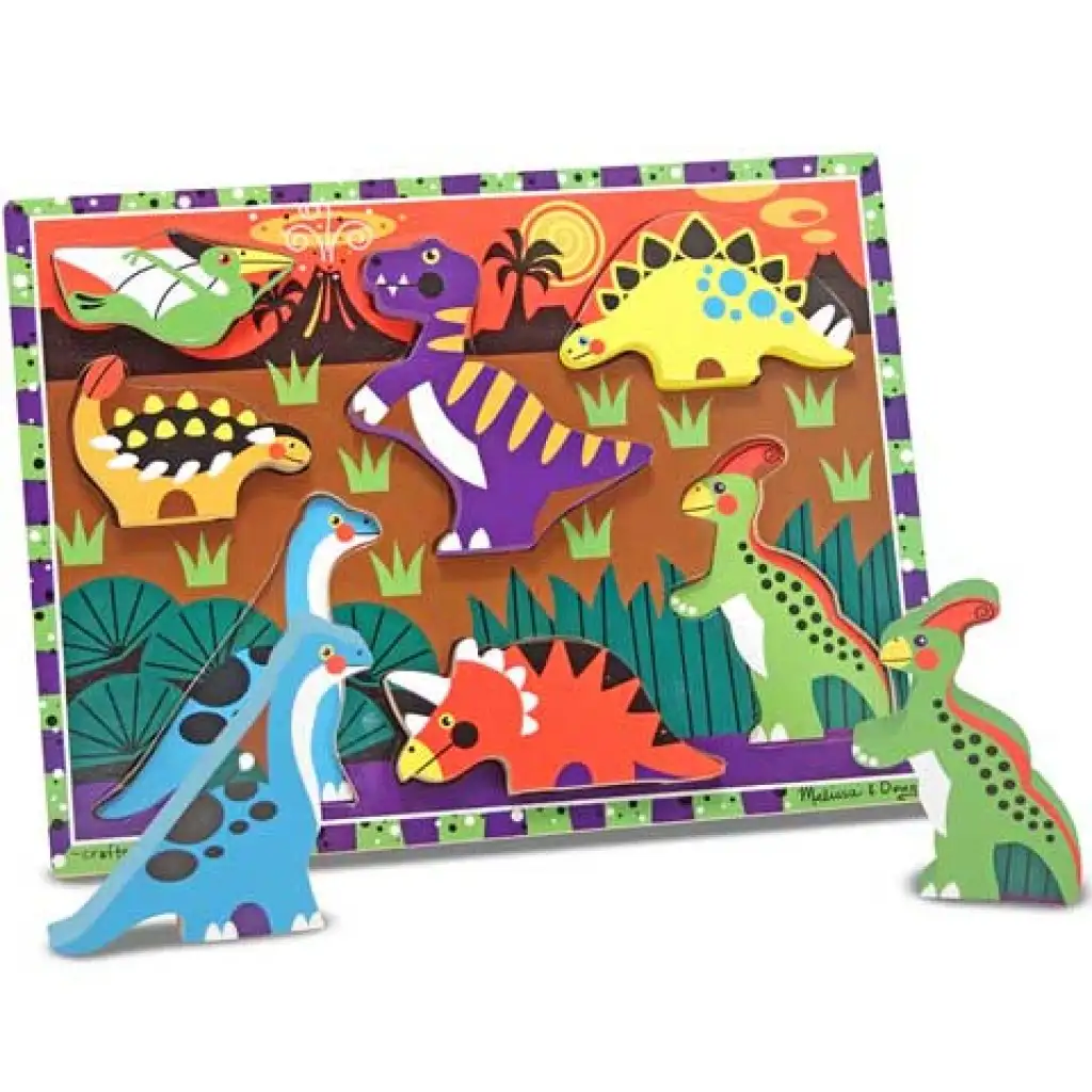 Dinosaurier leicht greifbares Holzform-Puzzle - Melissa & Doug Bild 2