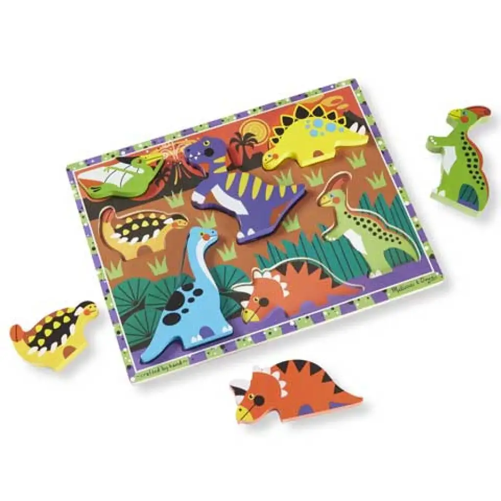 Dinosaurier leicht greifbares Holzform-Puzzle - Melissa & Doug Bild 3