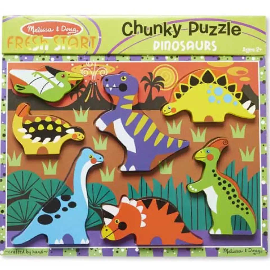 Dinosaurier leicht greifbares Holzform-Puzzle - Melissa & Doug Bild 1