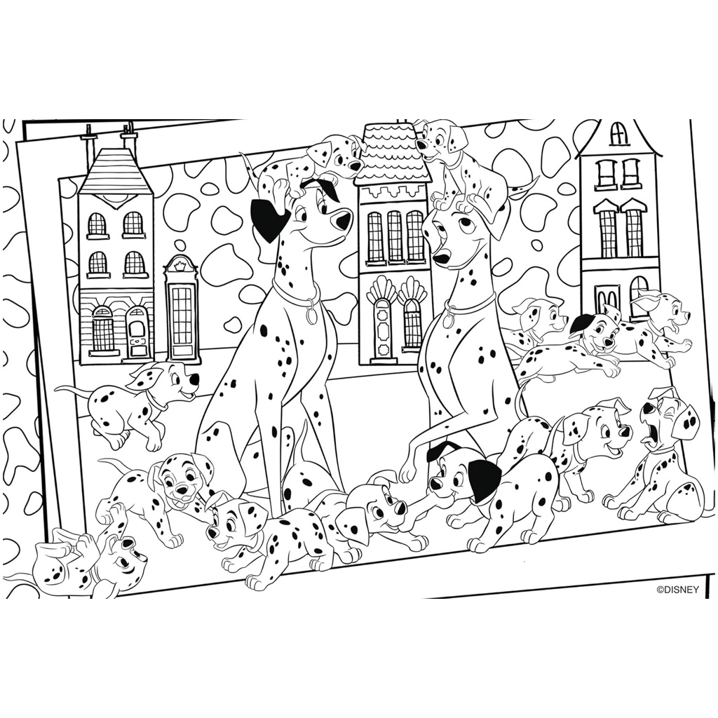 Disney 101 Dalmatiner 2-in-1 Puzzle und Malset mit 24 Teilen, 50x35cm – Lisciani Bild 3