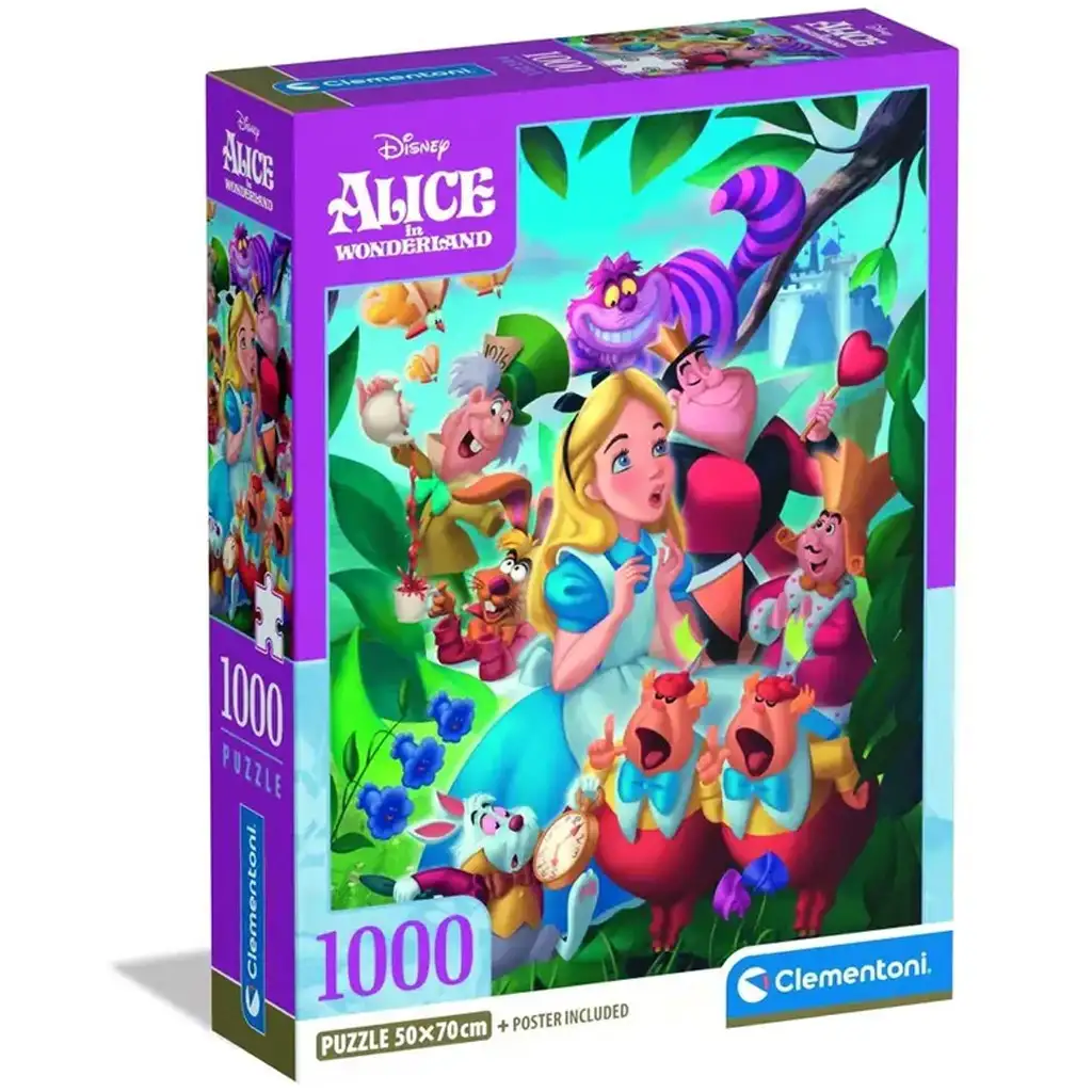 Disney+ - Alice im Wunderland 1000-teilige Puzzle mit Poster - Clementoni Bild 1