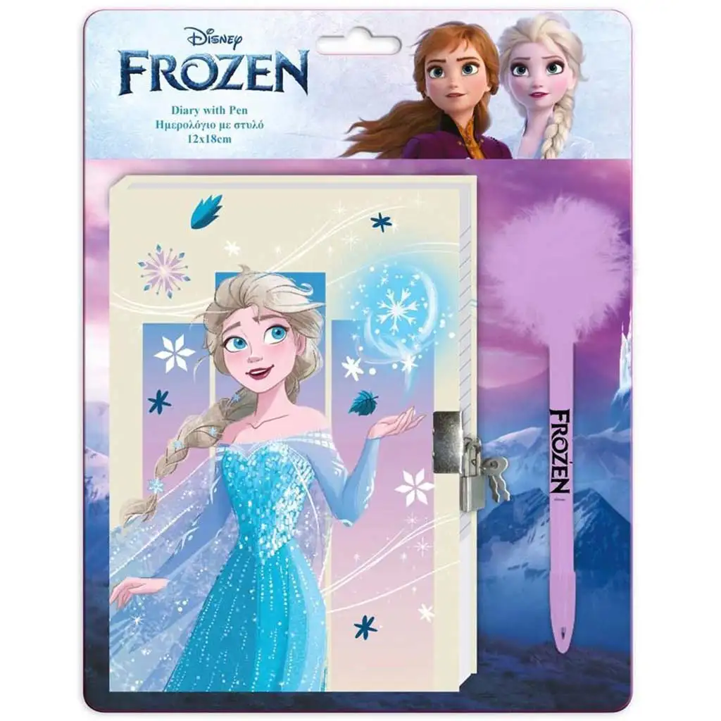 Disney: Die Eiskönigin 2 geheimes Tagebuch mit Schloss und Pom-Pom-Stift 12x18cm 60 Blatt Bild 1