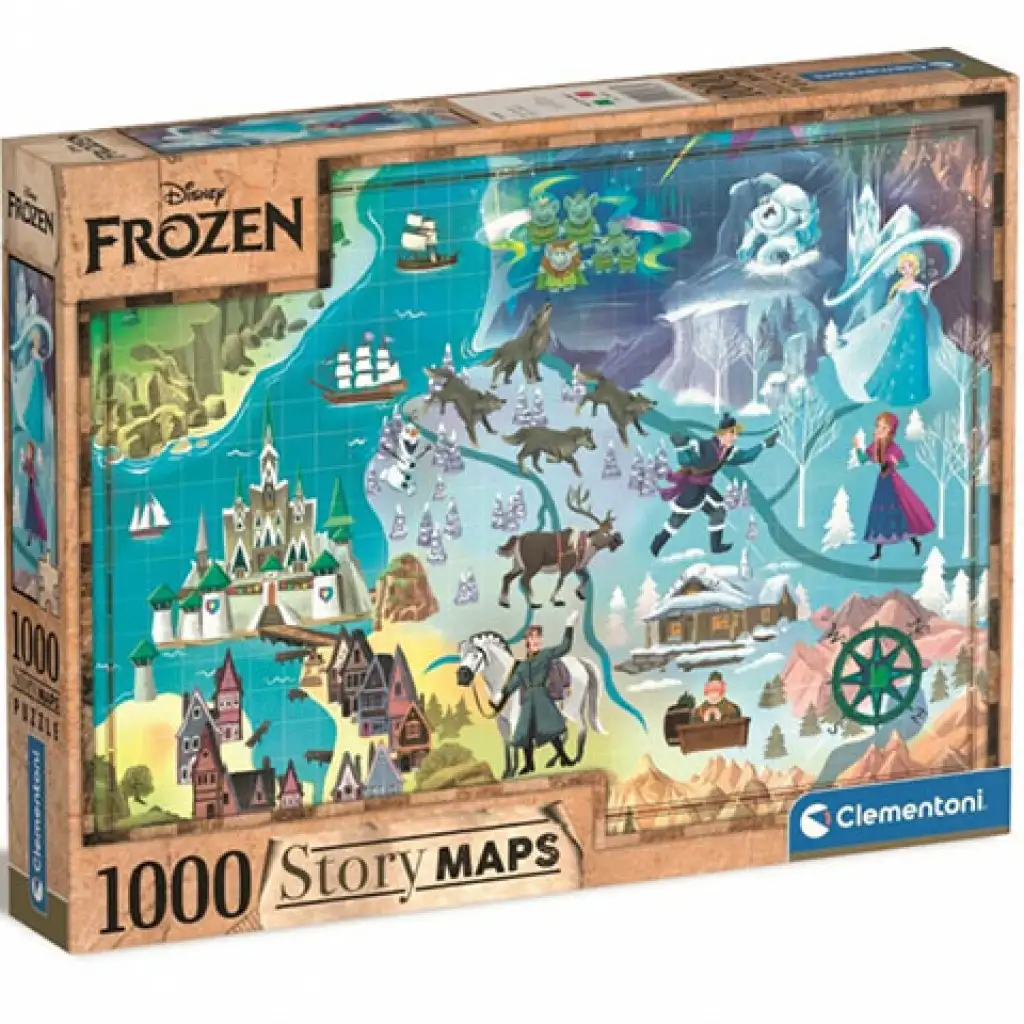Disney: Die Eiskönigin Landkarte Puzzle 1000 Teile - Clementoni Bild 1