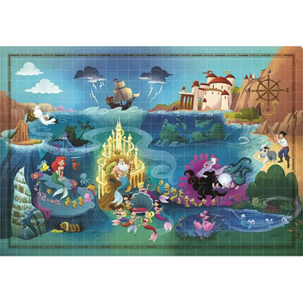 Disney: Die kleine Meerjungfrau Landkarte Puzzle 1000 Teile - Clementoni Bild 2