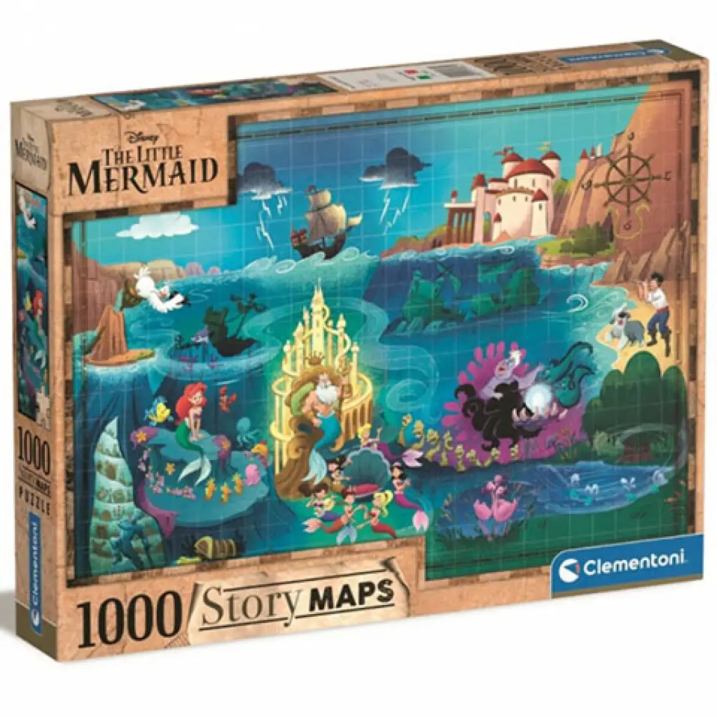 Disney: Die kleine Meerjungfrau Landkarte Puzzle 1000 Teile - Clementoni Bild 1
