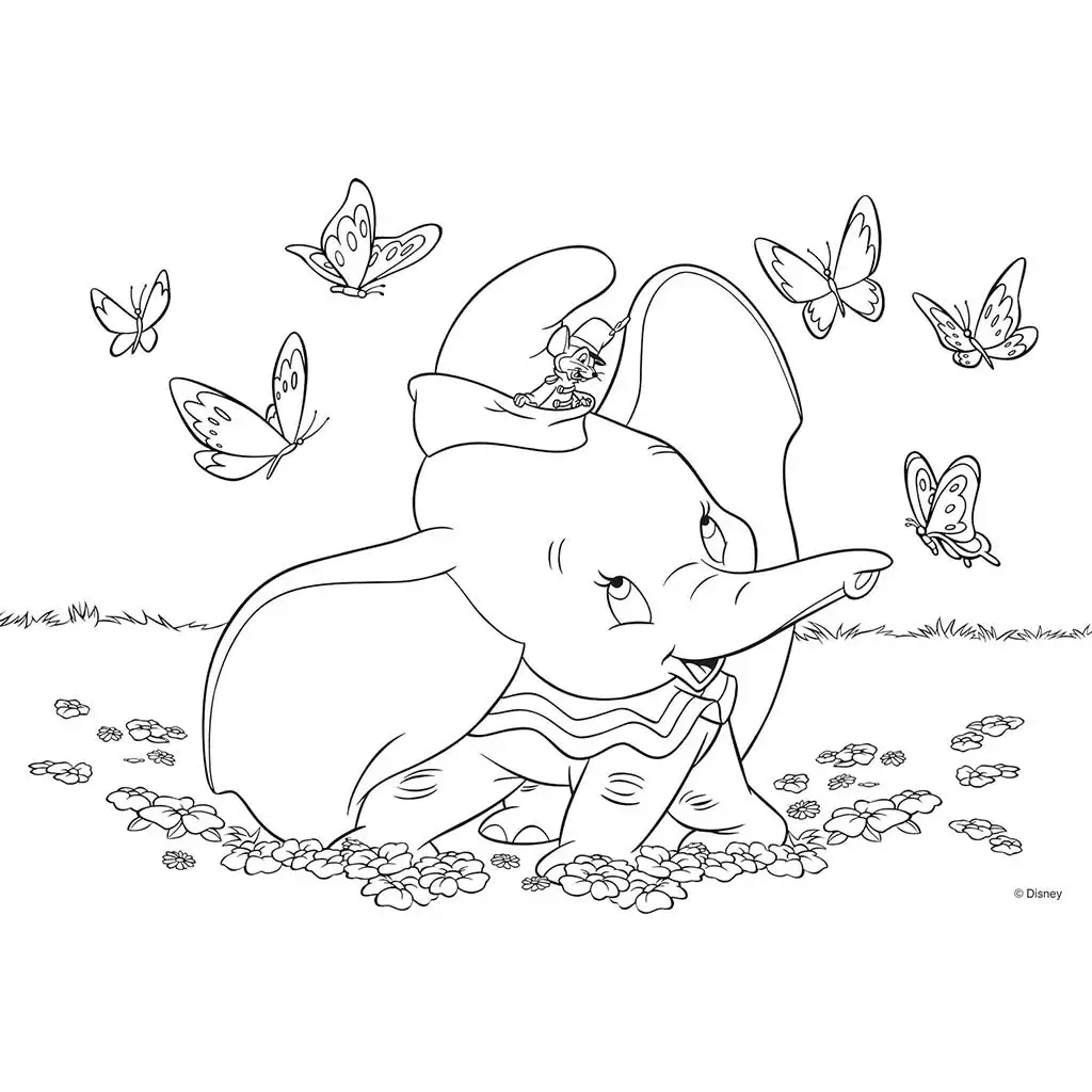Disney Dumbo 2-in-1 35-teiliges Maxi-Puzzle und Ausmalbild 70x50cm – Lisciani Bild 2