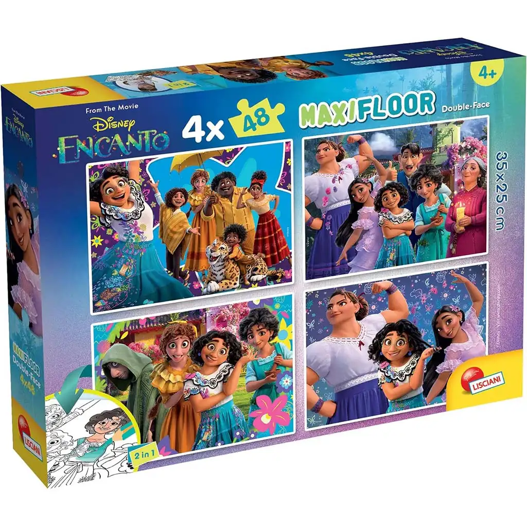Disney Encanto 2-in-1 Maxi 4x48-teiliges Puzzle und Malset 35x25cm – Lisciani Bild 1