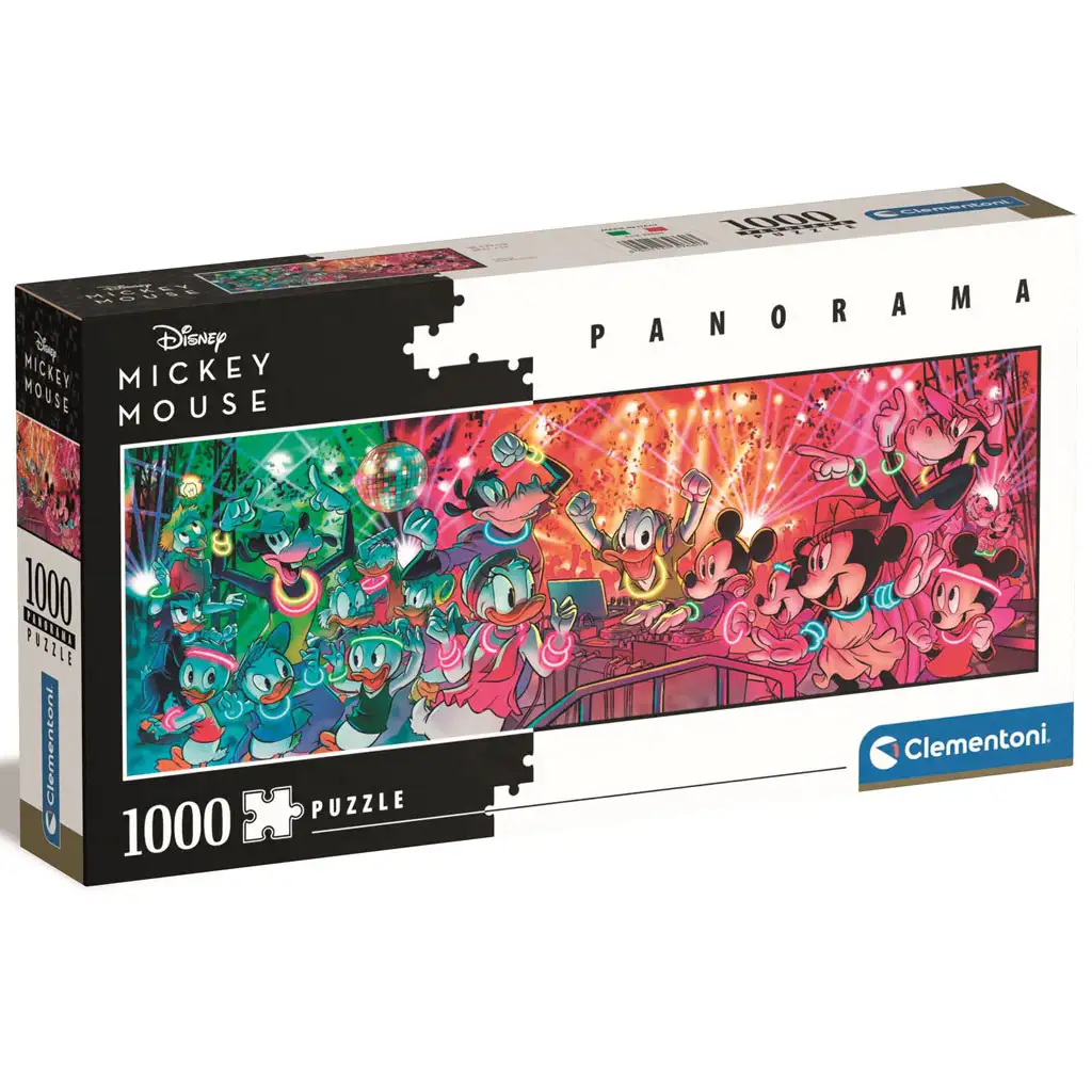 Disney-Klassiker - Mickey Maus Disco 1000-teilige Panorama-Puzzle - Clementoni Bild 1