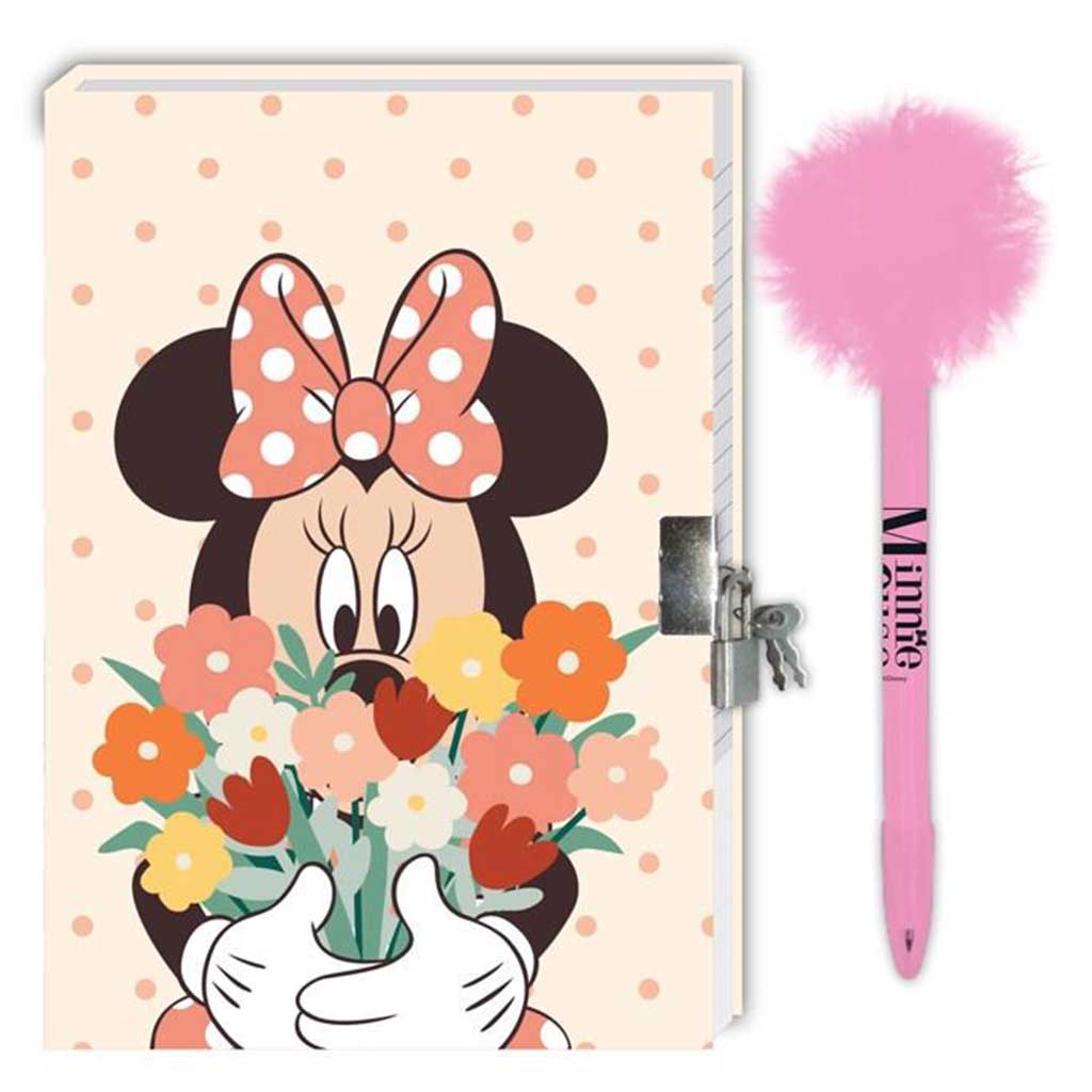 Disney: Minnies Maus geheimes Tagebuch mit Schloss und Pom-Pom-Stift 12x18cm 60 Blatt Bild 2