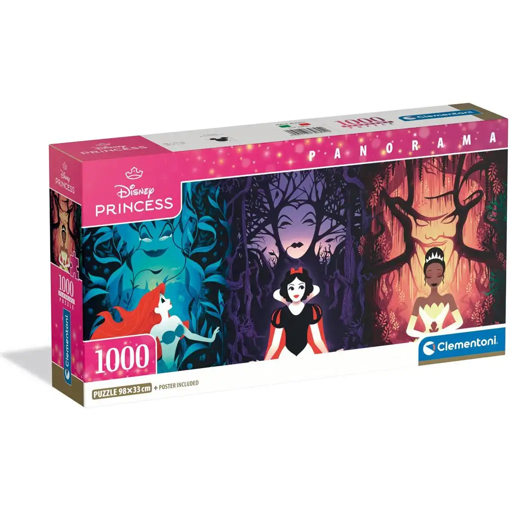Disney+ Prinzessinnen 1000-teilige Panorama-Puzzle mit Poster - Clementoni Bild 1