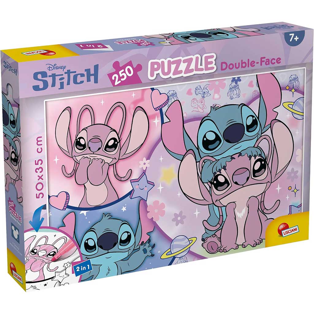 Disney Stitch 2 in 1 250 Teile Puzzle und Malbuch 50x35cm - Lisciani Bild 1