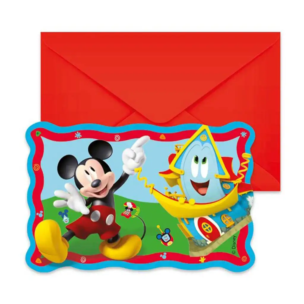 Disney+Mickey-Maus-Party-Einladung 6er-Set Bild 1