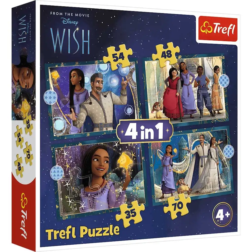 Disney+Wish: Wunsch 4-in-1 Puzzle - Trefl Bild 1