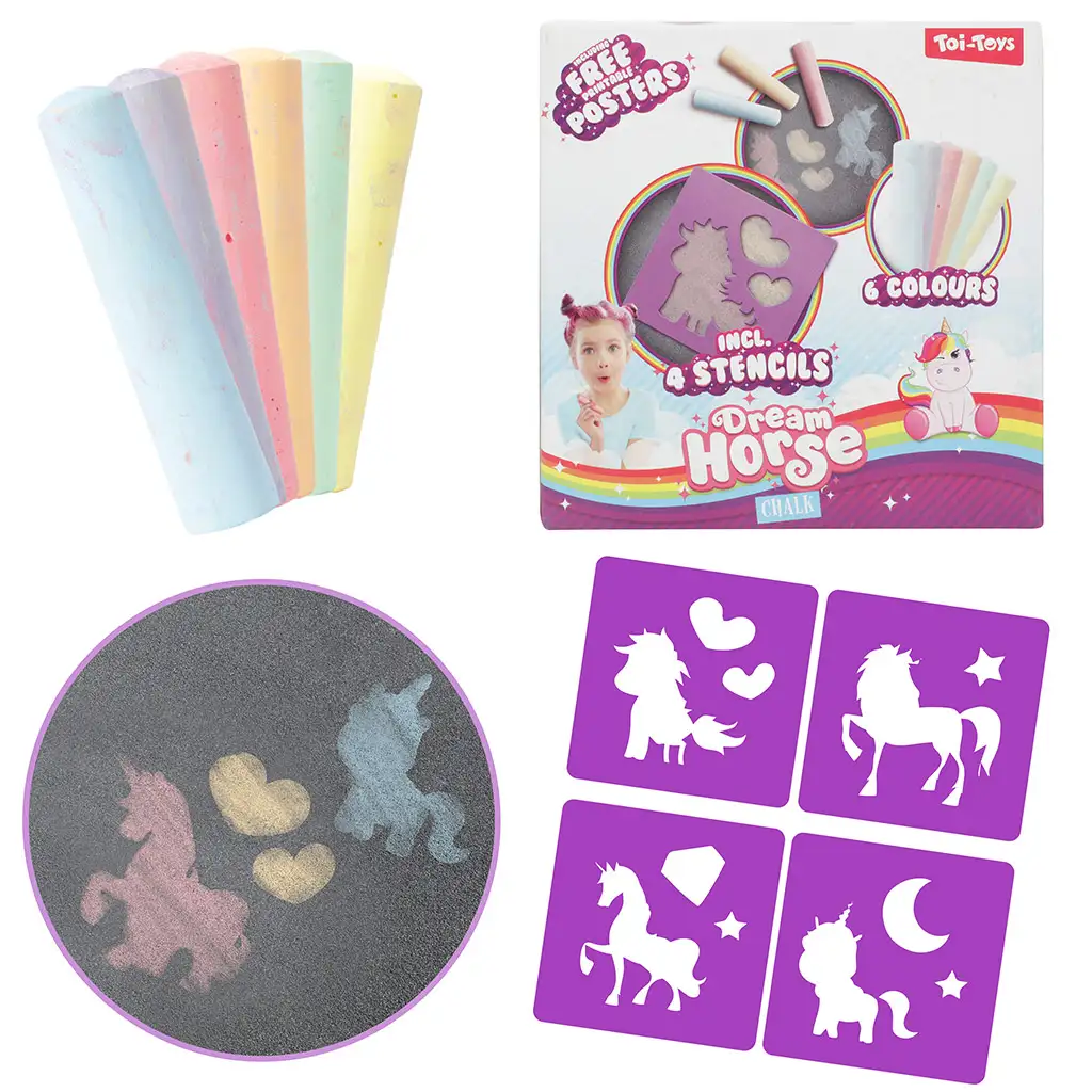 Dream Horse: Straßenkreide-Set mit Einhorn-Schablone Bild 1