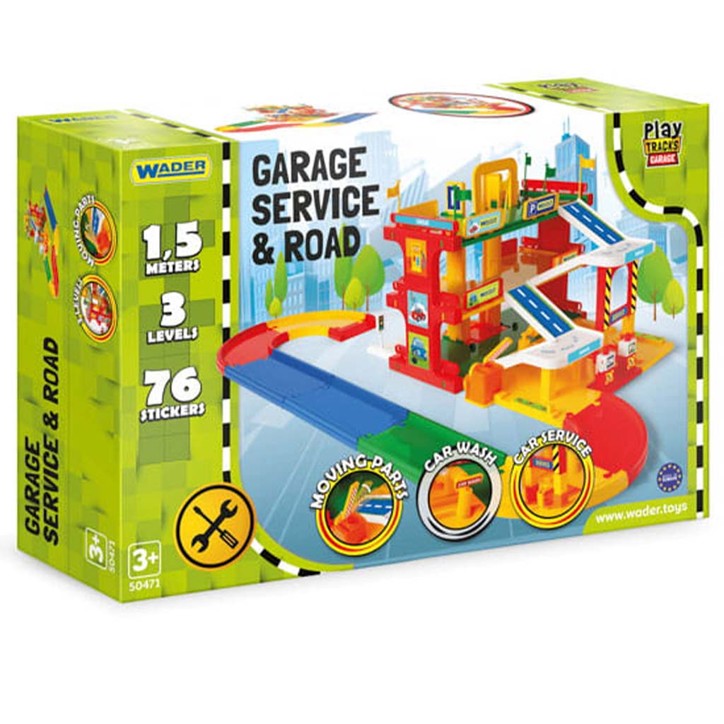 Dreistöckige Servicegarage mit Straße und Zubehör - Wader Bild 1