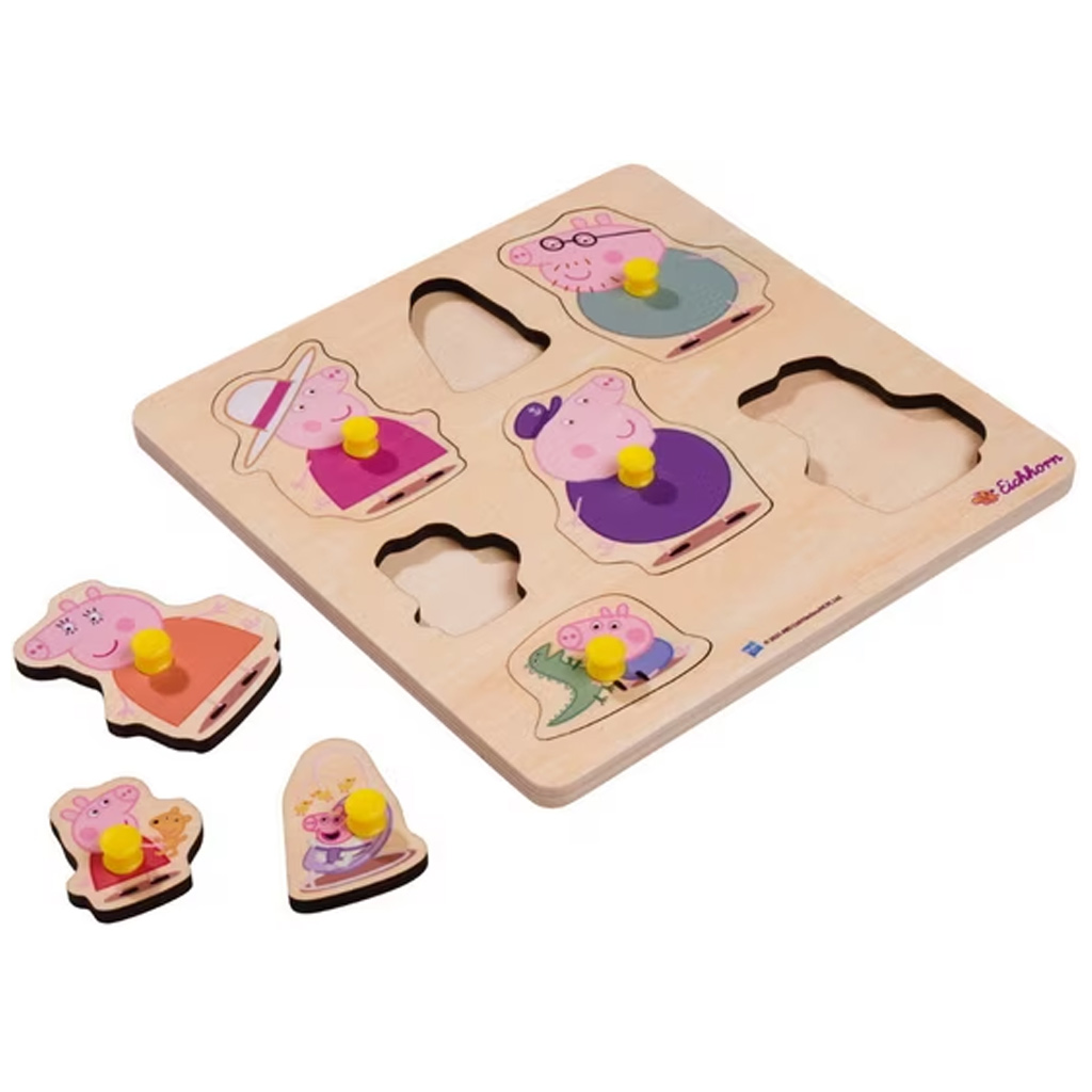 Eichhorn: Peppa Wutz Holzgriff Formensortier-Puzzle Bild 1