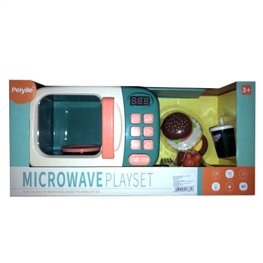 Elektronisches Mikrowellen-Spielset mit Lebensmitteln und Zubehör Bild 1