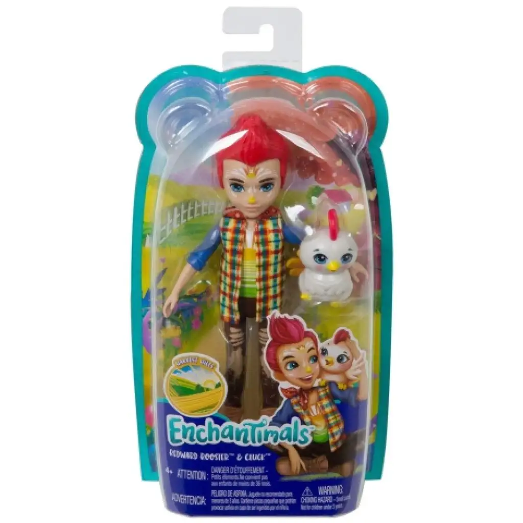 Enchantimals Edward Rooster Figur und Cluck Hahn Tierfigur - Mattel Bild 1