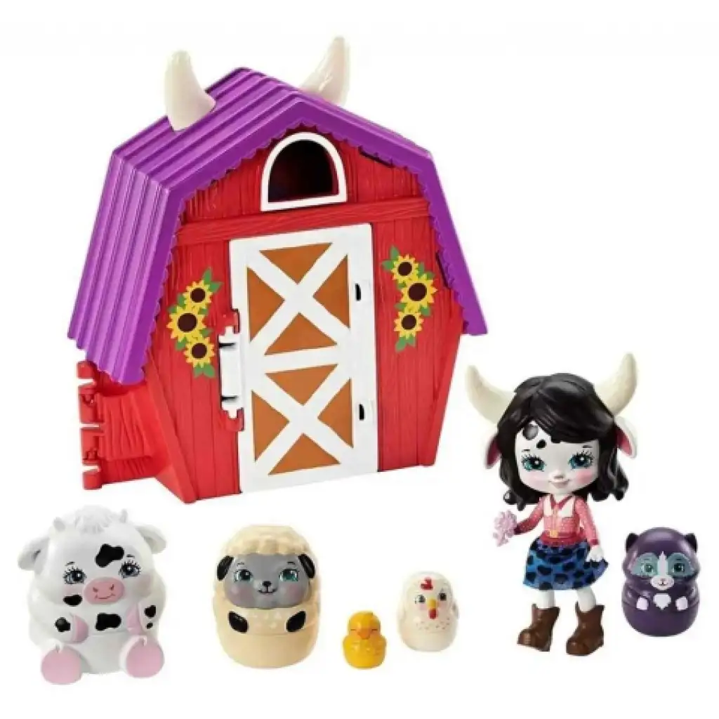 Enchantimals: Voller-Tele Kuckuck Kuhfarm Set - Mattel Bild 2
