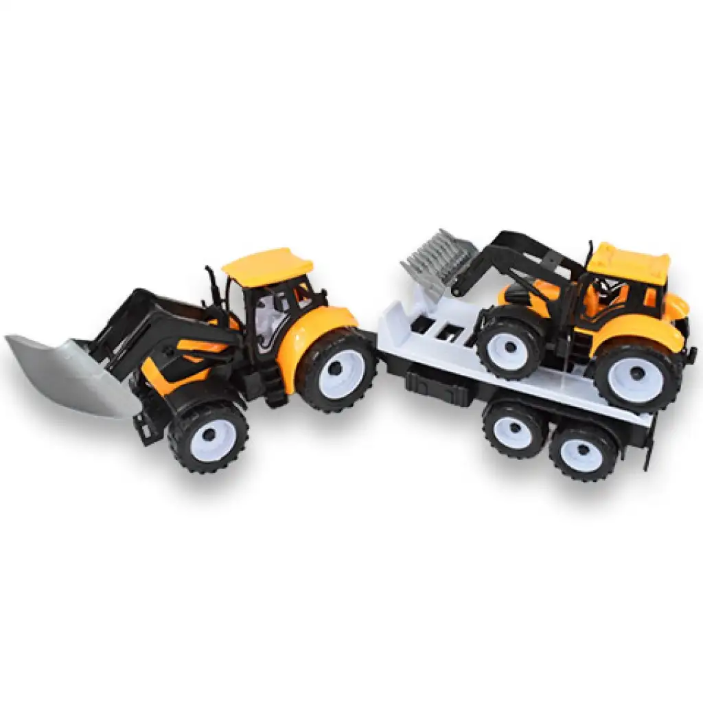 Engineering Truck: 2-teiliges Traktor-Set mit Anhänger und Arbeitsmaschine 46cm Bild 3