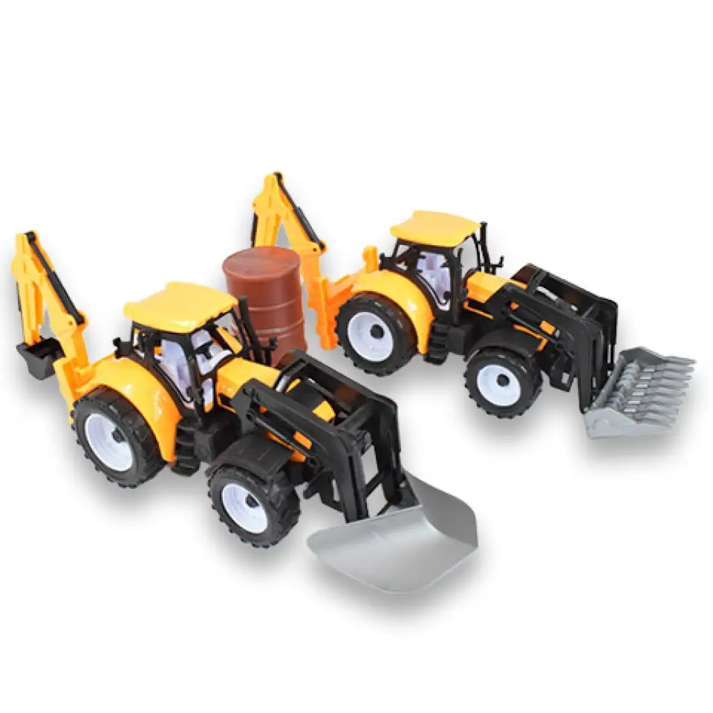Engineering Truck: Baggerlader Traktor Arbeitsmaschine in zwei Varianten 39cm Bild 2