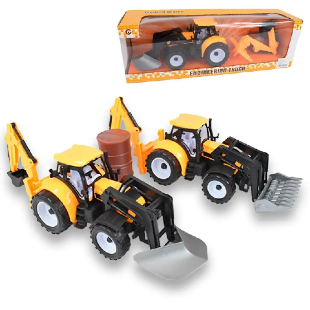 Engineering Truck: Baggerlader Traktor Arbeitsmaschine in zwei Varianten 39cm Bild 1
